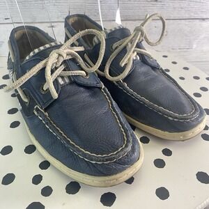 Sperry Shoes Womens 7.5 M Blue Leather Top Sider Casual Sneakers Boat Preppy Fun